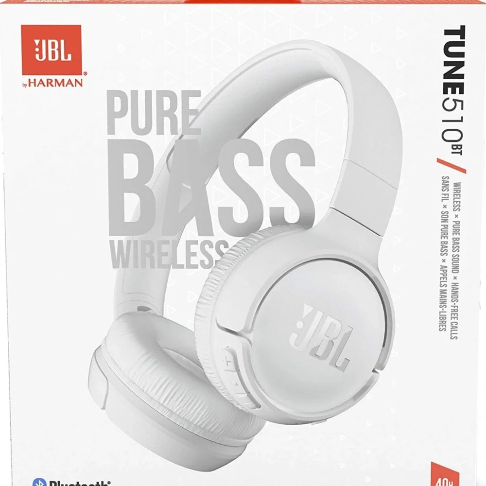 JBL White Over-Ear Wireless Headphones - Picture 1 of 5